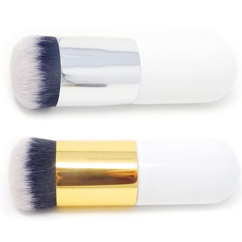 BEALUXUR 2PCS Bärbar Big Round Head Makeup Brush Beauty Cosmetic Brush Foundation Brush Blush Brush Face Powder Brush BB Cream för daglig användning eller resor